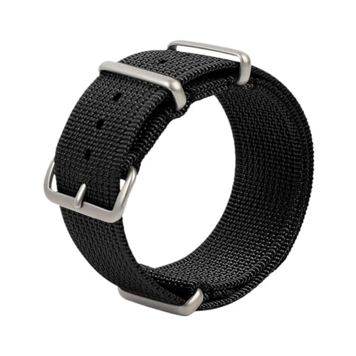 Nylon-Uhrenarmband 18 mm 20 mm 22 mm, Canvas-Ersatzarmband for Männer und Frauen(Black,22mm) von MUXUMAO