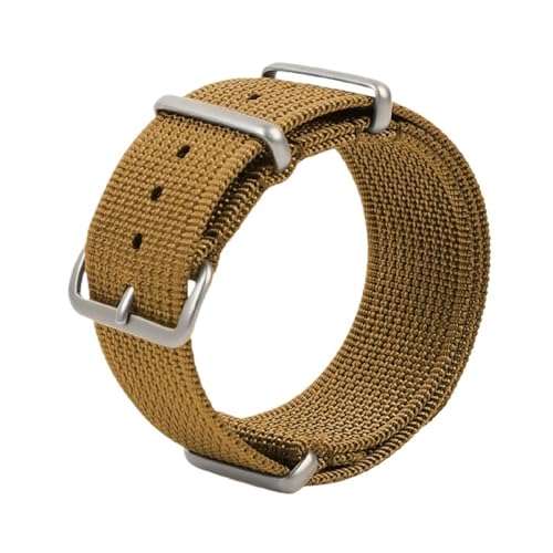 Nylon-Uhrenarmband 18 mm 20 mm 22 mm, Canvas-Ersatzarmband for Männer und Frauen(Dark brown,18mm) von MUXUMAO