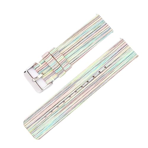 Nylonband 12 mm 14 mm 16 mm 18 mm 20 mm, Schnellverschluss-Ersatzband aus Canvas for Damen(Rainbow,22mm) von MUXUMAO