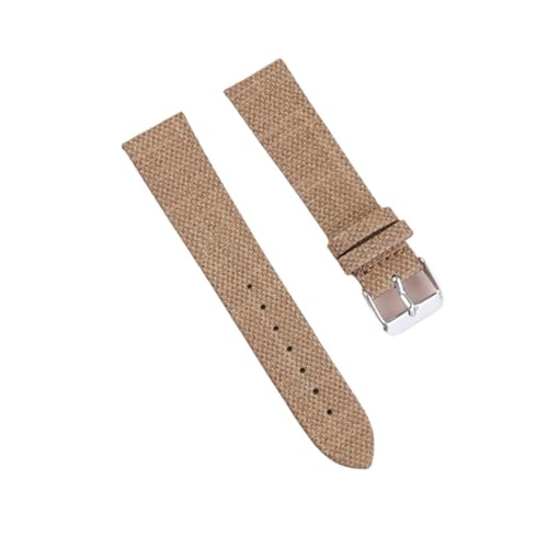 Schnellverschluss 18 mm 20 mm 22 mm 24 mm Geeignet for Herren und Damen Ultradünnes Denim-Uhrenarmband Zubehör Nylon Canvas Weich(Brown,18mm) von MUXUMAO
