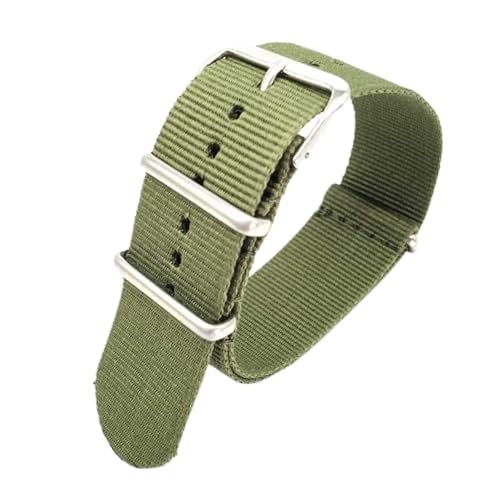 Sport-Nylon-Uhrenarmband for Damen und Herren, 18 mm, 20 mm, 22 mm, 24 mm, allgemeines Armband aus Nylon(Green,24mm) von MUXUMAO