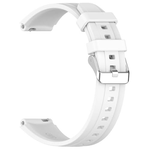 Universal-Ersatz-Uhrenarmband, 18 mm, 22 mm, Silikonarmband, weiches Armband(White,22mm) von MUXUMAO