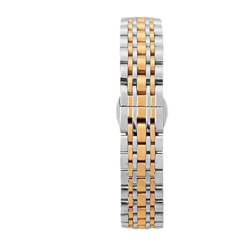 Universal-Uhrenarmband aus Edelstahl for Damen, Schnellverschluss, Ersatz, Faltschließe, Band 12 mm, 14 mm, 16 mm, 18 mm(Silver Gold,14mm) von MUXUMAO