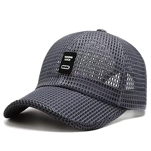 MUYAN Baseball Cap Mesh Sommer Trucker Hat Sonnenhut Unisex Einstellbare Atmungsaktives Schnell Trocknende Outdoor Sport Kappe (a-Dunkelgrau) von MUYAN