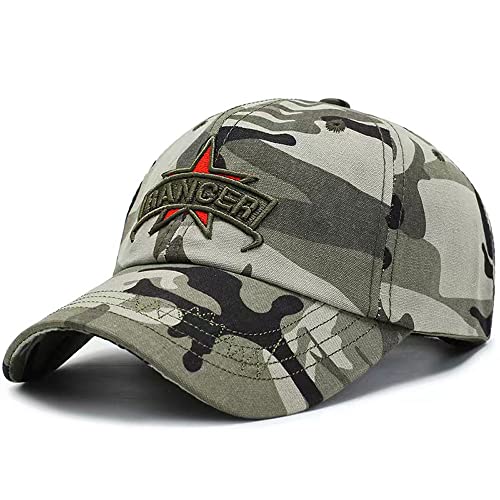 MUYAN Camouflage Baseball Cap Herren Army Camo Washed Cap Kappe Unisex Baumwolle Sport Casual Sonnenblende Hut (a-Grau) von MUYAN