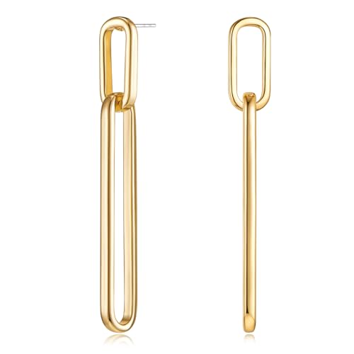 MUYAN Gold Lange Geometrische Drop Dangle Ohrringe für Frauen Minimalistisch Trendy Lange Paperclip Link Dangle Ohrringe Modes chmuck Geschenke von MUYAN