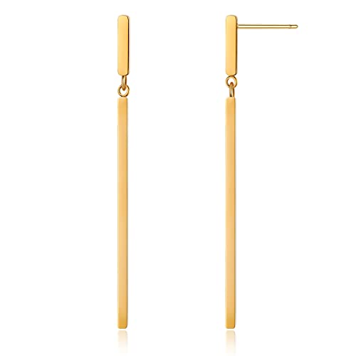 MUYAN Gold Lange Metall Bar Dangle Drop Ohrringe Damen Poliert Minimalist Einfache Vertikale Bar Geometrische Vergoldet Tropfen Ohrringe Hängend Modeschmuck Geschenke von MUYAN