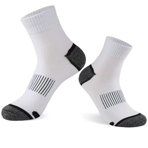 MUYAN Sneaker Socken Herren & Damen 6 Paar oder 3 Paar Baumwolle Atmungsaktive Lange Sportsocken Freizeit Sneakersocken Laufsocken 39-45 (Baumwollmischung, 6 Paar-Weiß) von MUYAN