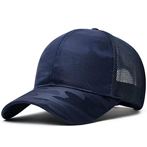 MUYAN Trucker Cap Basecap Baseballcap Meshcap Herren Damen Militär-Camouflage Schirmmütze Sommer Atmungsaktive Bequeme Verstellbar Casual Sonnenhut (Blau) von MUYAN
