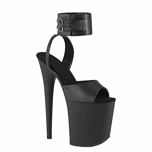 Große Größe 20 cm / 7,87 IN Damen High Heel Stiletto Pumps Für Nachtclub Party Tanz High Heels Plus Größe Unisex,Schwarz,33 EU von MUYEY