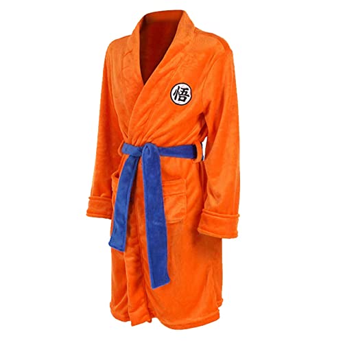 MUOUEAOU Roben Nachthemd Sun Goku Flanell Bademantel (orange,M) von MUOUEAOU