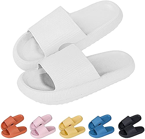 MUYOGRT Badeschlappen Damen Herren Rutschfeste Schlappen Badeschuhe Home Slippers Unisex Plattform Pantoffeln Badezimmer Pool Sandalen Superweiche Massage Hausschuhe für Indoor Outdoor von MUYOGRT