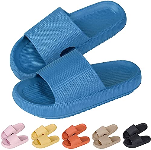 MUYOGRT Badeschlappen Damen Herren Rutschfeste Schlappen Badeschuhe Home Slippers Unisex Plattform Pantoffeln Badezimmer Pool Sandalen Superweiche Massage Hausschuhe für Indoor Outdoor von MUYOGRT