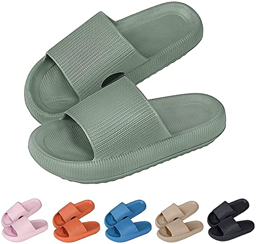 MUYOGRT Badeschlappen Damen Herren Rutschfeste Schlappen Badeschuhe Home Slippers Unisex Plattform Pantoffeln Badezimmer Pool Sandalen Superweiche Massage Hausschuhe für Indoor Outdoor von MUYOGRT