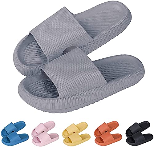 MUYOGRT Badeschlappen Damen Herren Rutschfeste Schlappen Badeschuhe Home Slippers Unisex Plattform Pantoffeln Badezimmer Pool Sandalen Superweiche Massage Hausschuhe für Indoor Outdoor von MUYOGRT