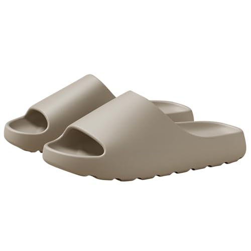 MUYOGRT Cozy Slides Damen Herren, Leichte Wolkenschuhe Rutschfeste Badelatschen Herren Damen, Badeschlappen Herren Wolke Hausschuhe Damen Sommer (Beige,40/41 EU) von MUYOGRT