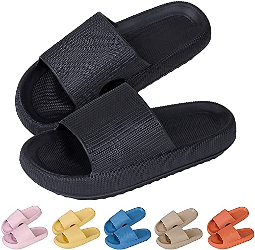 MUYOGRT Badeschlappen Damen Herren Rutschfeste Schlappen Badeschuhe Home Slippers Unisex Plattform Pantoffeln Badezimmer Pool Sandalen Superweiche Massage Hausschuhe für Indoor Outdoor von MUYOGRT