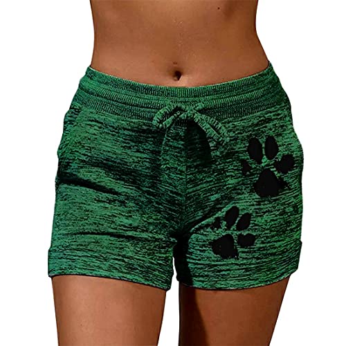 MUYOGRT Damen Shorts Sommer Sporthose Kurz Fitnessleggings High Waist Sport Yoga Hose Fitness Joggen und Training Sporthose für Damen Gym Running Beiläufige Elastisch(ArmyGreen，4XL) von MUYOGRT