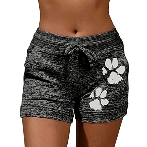 MUYOGRT Damen Shorts Sommer Sporthose Kurz Fitnessleggings High Waist Sport Yoga Hose Fitness Joggen und Training Sporthose für Damen Gym Running Beiläufige Elastisch(Dark Gray，3XL) von MUYOGRT