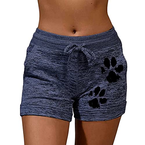 MUYOGRT Damen Shorts Sommer Sporthose Kurz Fitnessleggings High Waist Sport Yoga Hose Fitness Joggen und Training Sporthose für Damen Gym Running Beiläufige Elastisch(Dunkelblau，3XL) von MUYOGRT