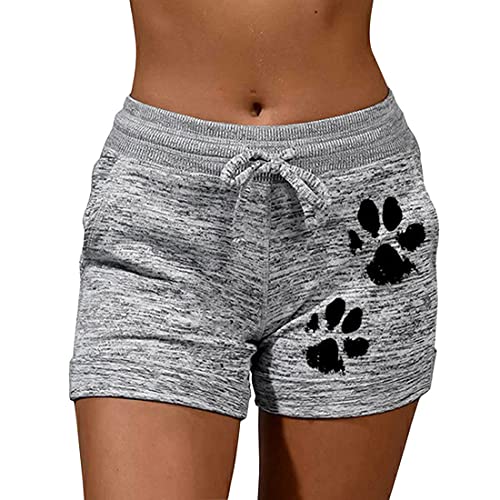 MUYOGRT Damen Shorts Sommer Sporthose Kurz Fitnessleggings High Waist Sport Yoga Hose Fitness Joggen und Training Sporthose für Damen Gym Running Beiläufige Elastisch(Light Gray，4XL) von MUYOGRT