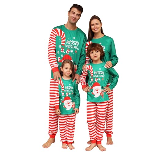 MUYOGRT Familien Weihnachts Pyjama Set, Weihnachtspyjama Weihnachten Schlafanzug Lang Outfit, Matching Pyjamas Couple Christmas Pyjama für Damen Herren Kinder（18，Mama） von MUYOGRT