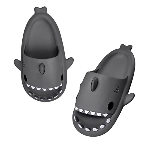 MUYOGRT Hai Hausschuhe Herren Damen, Cozy Shark Slides Slippers Haifisch Schlappen Rutschfest Cloud Slippers Shark Badeschlappen Unisex Cute Indoor Outdoor Sommer Wolken Schlappen von MUYOGRT