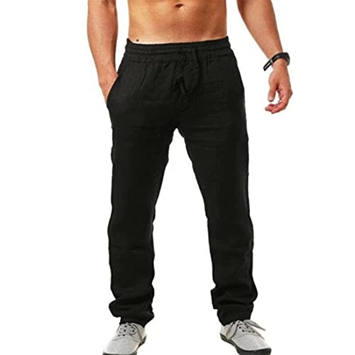 MUYOGRT Leinenhose Herren Sommerhose Leichte Lang Baggy Hose Loose Stoffhose Gerade Freizeithose Jogginghose Yogahose Lässige Lockere Strandhose Weich Haushose Einfarbig MUYOGRT Leinenhose Herren Sommerhose Leichte Lang Baggy Hose Loose Stoffhose Gerade Freizeithose Jogginghose Yogahose Lässige Lockere Strandhose Weich Haushose Einfarbig von MUYOGRT