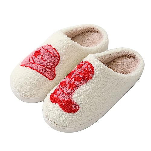 MUYOGRT Plüsch Hausschuhe Damen Herren, Unisex Bequeme Warme Winter Pantoletten, Super weicher Anti-Rutsch Memory Foam Hausschuhe Für Zuhause Drinnen draußen von MUYOGRT