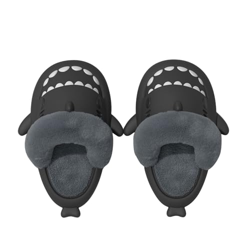 MUYOGRT Shark Slides Herren Damen - Unisex Winter Haifisch Schlappen Wärme Bequem Plüsch Hausschuhe Hai Wasserdichte Indoor Outdoor Shark Slippers von MUYOGRT