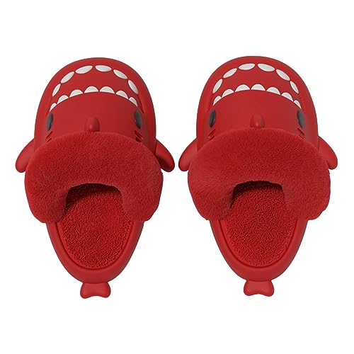 MUYOGRT Shark Slides Herren Damen - Unisex Winter Haifisch Schlappen Wärme Bequem Plüsch Hausschuhe Hai Wasserdichte Indoor Outdoor Shark Slippers von MUYOGRT
