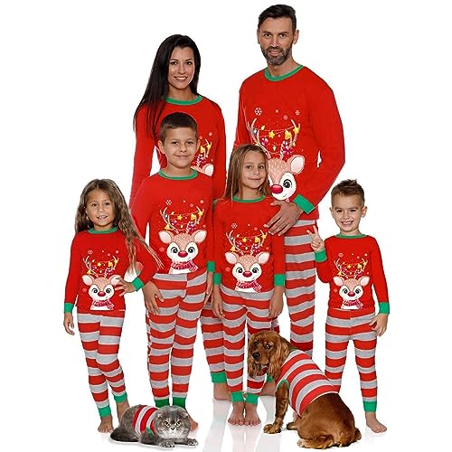 MUYOGRT Weihnachten Familie Pyjama Set, Weihnachtspyjama Weihnachten Schlafanzug Familie Outfit, Matching Christmas Pyjamas Couple Set, Schlafanzug Outfit für Damen Herren Kinder（13，Mama） von MUYOGRT