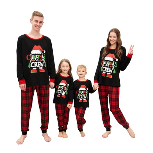 MUYOGRT Weihnachten Familie Pyjama Set, Weihnachtspyjama Weihnachten Schlafanzug Familie Outfit, Matching Christmas Pyjamas Couple Set, Schlafanzug Outfit für Damen Herren Kinder（26，Mama） von MUYOGRT