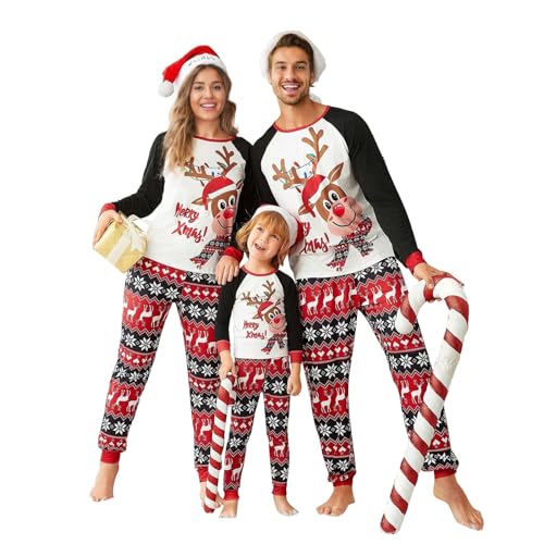 MUYOGRT Weihnachten Familie Pyjama Set, Weihnachtspyjama Weihnachten Schlafanzug Familie Outfit, Matching Christmas Pyjamas Couple Set, Schlafanzug Outfit für Damen Herren Kinder（29，Kinder） von MUYOGRT