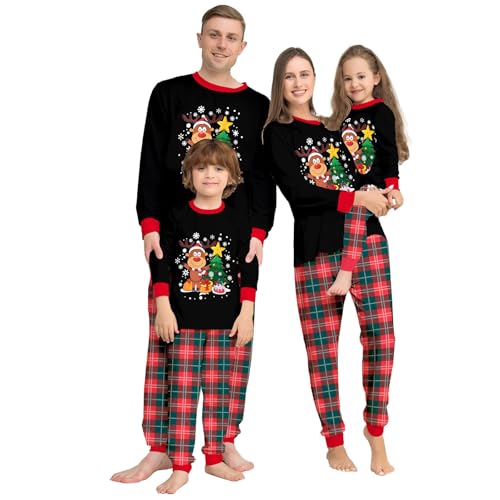 MUYOGRT Weihnachten Familie Pyjama Set, Weihnachtspyjama Weihnachten Schlafanzug Familie Outfit, Matching Christmas Pyjamas Couple Set, Schlafanzug Outfit für Damen Herren Kinder（30，Papa） von MUYOGRT