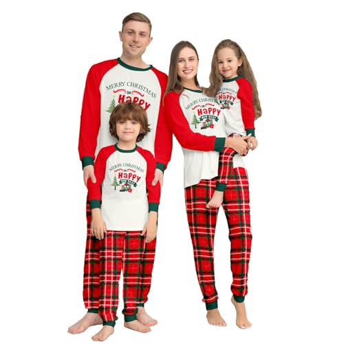 MUYOGRT Weihnachten Familie Pyjama Set, Weihnachtspyjama Weihnachten Schlafanzug Familie Outfit, Matching Christmas Pyjamas Couple Set, Schlafanzug Outfit für Damen Herren Kinder（32，Mama） von MUYOGRT