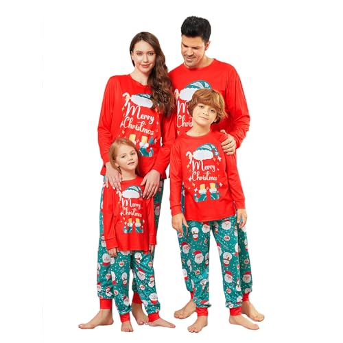 MUYOGRT Weihnachten Familie Pyjama Set, Weihnachtspyjama Weihnachten Schlafanzug Familie Outfit, Matching Christmas Pyjamas Couple Set, Schlafanzug Outfit für Damen Herren Kinder（34，Mama） von MUYOGRT