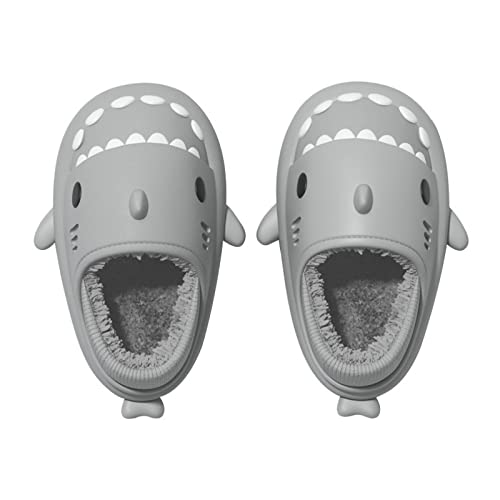 MUYOGRT Shark Slider Herren Damen - Unisex Winter Haifisch Schlappen Wärme Bequem Plüsch Hausschuhe Hai Wasserdichte Indoor Outdoor Shark Slippers von MUYOGRT