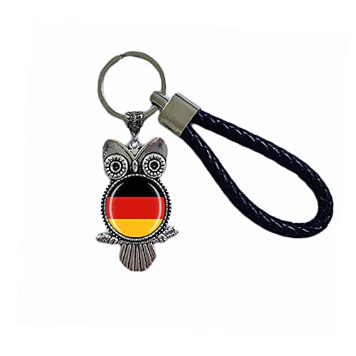 Flagge Schlüsselanhänger Deutschland Souvenir Geschenk Schlüsselanhänger Eule Anhänger Schlüsselanhänger für Männer Frauen, deutschland von MUYU Keychain