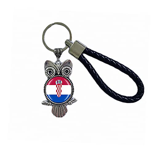 Flagge Schlüsselanhänger Kroatien Souvenir Geschenk Schlüsselanhänger Eule Anhänger Schlüsselanhänger für Männer Frauen, Kroatien Flagge Schlüsselanhänger Kroatien Souvenir Geschenk Schlüsselanhänger Eule Anhänger Schlüsselanhänger für Männer Frauen, Kroatien von MUYU Keychain