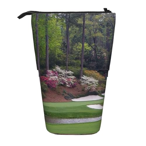 MUZIT Federmäppchen, Golfplatz-bedrucktes Bleistift-Teleskop-Federmäppchen von MUZIT