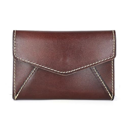 MUZIZY Brieftasche Umschlag Typ Organizer Tasche Rindsleder Handgemachte Geldbörse Frauen Vintage Karte Tasche Erwachsene Jugend Familie Freunde Clutch einfach von MUZIZY