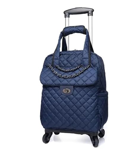 MVGVPLVLTN 20 Zoll Damen Handgepäcktasche Kabinenreisetrolleys Räder Rollgepäck Rucksack Trolley Koffer Rolltasche(Blue 18 Inch) von MVGVPLVLTN