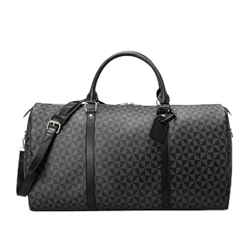 MVGVPLVLTN 2025 Mode wasserdichte Pu Fitness Handtasche for Männer Leder Schultertasche Business große Reisetasche Gepäcktasche for Männer(Middle-Black) von MVGVPLVLTN