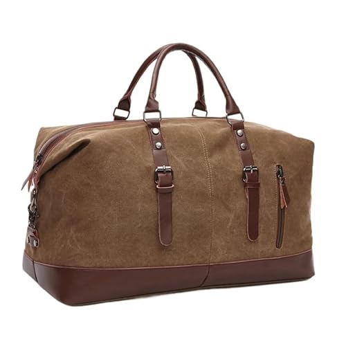 MVGVPLVLTN Canvas Leder Männer Reisetaschen Handgepäck Tasche Männer Seesack Handtasche Reisetasche Große Wochenendtasche Dropshipping(Coffee Large) von MVGVPLVLTN