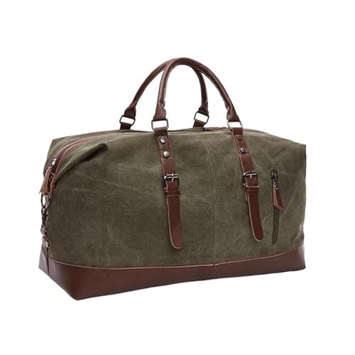 MVGVPLVLTN Canvas Leder Männer Reisetaschen Handgepäck Tasche Männer Seesack Handtasche Reisetasche Große Wochenendtasche Dropshipping(Green Medium) von MVGVPLVLTN