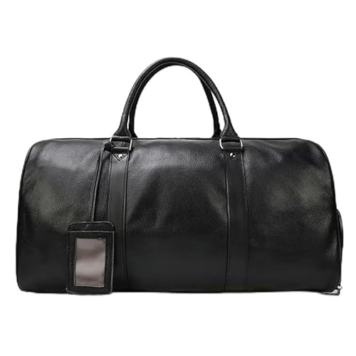 MVGVPLVLTN Luxus Echtleder Reisetasche for Männer und Frauen aus Rindsleder Handgepäcktasche Reisetasche Umhängetasche for Männer und Frauen Wochenendtasche(Black(55cm)) von MVGVPLVLTN