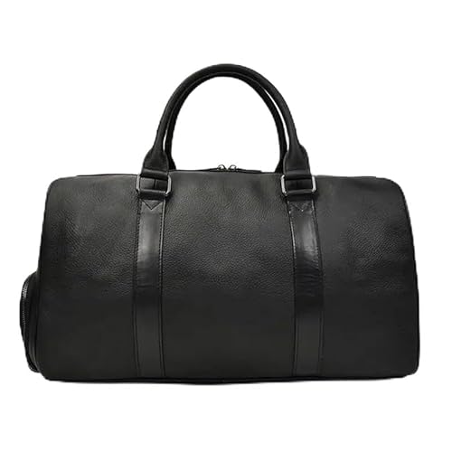 MVGVPLVLTN Luxus Echtleder Reisetasche for Männer und Frauen aus Rindsleder Handgepäcktasche Reisetasche Umhängetasche for Männer und Frauen Wochenendtasche(Black (45cm)) von MVGVPLVLTN