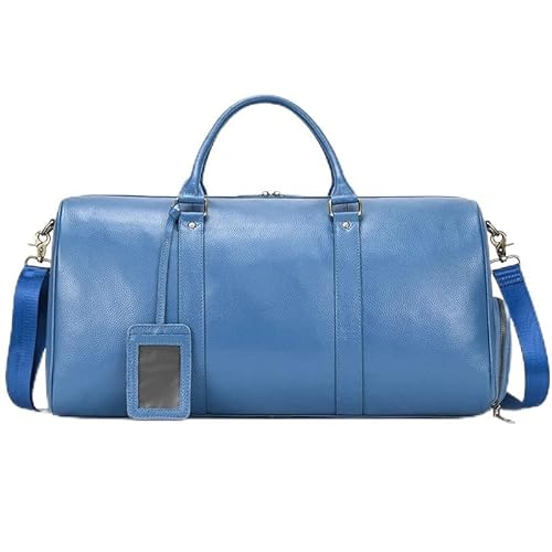 MVGVPLVLTN Luxus Echtleder Reisetasche for Männer und Frauen aus Rindsleder Handgepäcktasche Reisetasche Umhängetasche for Männer und Frauen Wochenendtasche(Blue(55cm)) von MVGVPLVLTN