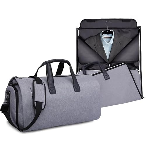 MVGVPLVLTN Reisetasche Hängende Handtasche Umwandelbare Reisekleidung Tragetasche Gepäcktasche mit hoher Kapazität Freizeit Business Herren Reisetasche(Grey) von MVGVPLVLTN
